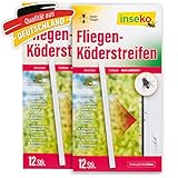 inseko 24 x Fliegen-Köderstreifen I Fliegenköder für Fenster I Fliegenfalle I Made in Germany (24)