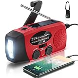 AOKBON Solar Radio Tragbare Radios Kurbelradio Dynamo Radio Wiederaufladbar Notfallradio Mit Powerbank LED Taschenlampe SOS Alarm Für Ourdoor Notfall