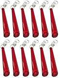 12 rote Eiszapfen Vintage Kronleuchter Tropfen Geschliffene Glaskristalle Perlen Prismen Weihnachtsbaum Ornamente Vintage Hochzeit Dekorationen Licht Lampe Teile (Rote Klammerform)