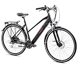 TRETWERK 28 Zoll E-Bike Seville 5.0 schwarz- Trekkingbike Damenfahrrad mit 24 Gang Kettenschaltung - Elektrofahrrad mit Heckmotor 250W, 36V