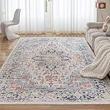 CHOSHOME Waschbarer Teppich Wohnzimmer Vintage Boho Kurzflor Teppiche Groß Orientalischer rutschfest Teppich für Schlafzimmer 160x230CM Mehrfarbig