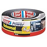 tesa extra Power Universal Gewebeband - Gewebeverstärktes Ductape zum Reparieren, Befestigen, Bündeln, Verstärken oder Abdichten - Schwarz - 50 m x 50 mm