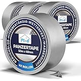 Plid® Panzertape silber á 50m x 48mm [wasserfest] - Extra Starkes Gewebeband Gaffa Tape - Wasserfestes Klebeband - Innen & Außen - Panzerband - Duct Tape - Abdichten, Fixieren, Befestigen (4)
