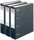 Herlitz Doppelordner maX.File Nature Twin, A4, 7 cm Rückenbreite, 2 x A5 quer, schwarz (3, Pappe)