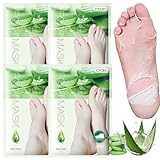 2 Paar Fußmaske, Hornhaut Socken, Fussmaske Feuchtigkeitsspendende, Abgestorbene und Entfernt Effektiv, Fußpflege für Zarte Füße, zur Repariert Raue Fersen für Männer und Frauen Aloen