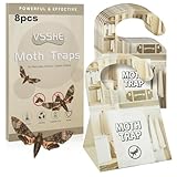 vsshe Kleidermottenfalle Mottenschutz für Kleiderschrank, 8 Stück Kleidermottenfallen,Gegen Kleidermotten I Mottenfalle Kleidermotten mit Langzeitwirkung, Alternative zur Mottenfalle, Pheromonfalle