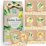Bio Gurken Samen Set – 8 Sorten samenfeste, Freiland geeignete Bio Gurkensamen – mit extra viel Gurken Saatgut für deinen Balkon, Beet oder Garten. Snackgurken, Minigurken und Salatgurken Samen.