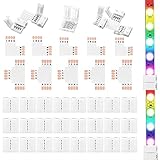 LED Strip Verbinder 4 Polig 10mm LED Strip Eckverbinder 35 Stück LED Streifen Verbinder T Förmige Led Verbinde für 5050 3528 RGB LED Streifen