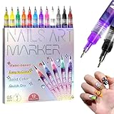 2026 Neu 12 Farben 3D Nagellack Stift Set, Nail Art Nagelkunststift DIY Linie Nagelkunst Graffiti, Nagelspitze Nailart Beauty Schmücken Maniküre Werkzeuge (1 Pcs)