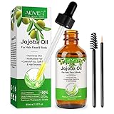 Jojobaöl Bio Oil-100% Reines Jojobaöl Haare für Haarwachstum Hautpflege, Natürliche Feuchtigkeitscreme Organic Jojoba Oil for Hair, Kosmetik, Gesicht, Bart, Nägel, Körpermassage Öl (60 ml)