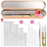 KAMAIKA 58-teilige Perlennadel-Set, Garnschere, Pinzette, Gewindegerät, Nadelflasche, verwendet für DIY Handwerk und Schmuckproduktion