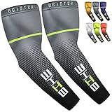 beister UV Schutz Kompression Arm Ärmel, Rutschfest Kühlarmschutz Armlinge für Running Radfahren Basketball Golf Outdoor Aktivitäten Männer Frauen (1 Paar) (L, Schwarz)