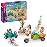 LEGO Friends Strandabenteuer mit Hunden, Bauspielzeug für Mädchen ab 6 Jahren, Tier Spielset mit 2 Minifiguren und 2 Corgi Figuren, Geschenk für kreative Kinder, Abenteuer Bauset mit Surfbrett 42641