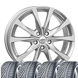 4 Winterräder Allwetter Brixen 8x19 ET 40 5x112 Brillantsilber mit 255/50 R19 107W HAN Kinergy 4S 2 X H750A XL FR M+S 3PMSF