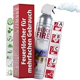 notlok Safety Work - 600ml Feuerlöschspray | iBlock Fire Klein Feuerlöscher: Haushalt Küche Auto | Feuerlöscher Schaum-Gel von Feuer: A B C E F | Fettbrandlöscher, Brandschutzspray