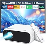 2025 Neuer Mini Beamer, 18000 Lumen Bluetooth Projektor, Unterstützung 1080P, 5G WiFi LCD Heimkino Tragbarer Projektor, Kompatibel mit iOS/Android/Laptop/HDMI/PC/TV Stick/USB(schwarz)