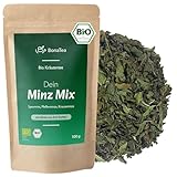 Bio Minz Mix mit Pfefferminze, Spearmint und Krause Minze - Loser Abgestimmter Minztee aus 3 Minz-Sorten 100g