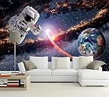 XLMING Astronauten Erde Planeten Sonnensystem 3D Tapete Home Dekoration Wohnzimmer Sofa Schlafzimmer Tv Hintergrund Wand-250cm×170cm