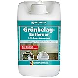 HOTREGA Grünbelagentferner 5 Liter säurefrei chlorfrei hohe Wirksamkeit für Beton Holz Glas Naturstein Geruchlos und Materialschonend