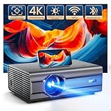 Beamer,iSinbox 4K Unterstützung Outdoor Beamer mit WiFi 6 und Bluetooth,25000 Lumen Full HD 1080P,Autofokus,6P Trapezkorrektur,50%-100% Zoom 300 Zoll LCD Heimkino Video Beamer