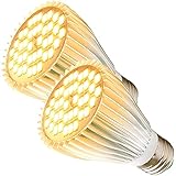 MILYN Led Pflanzenlampe, 2 Pack 40 Leds Sonnenlichts Vollspektrum Pflanzenlampen E27 30W Led Grow Lampe für Zimmerpflanzen, Hydrokultur Gewächshaus Sukkulenten GemüSe und Blumen