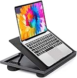 HUANUO Laptopkissen Höhenverstellbar, für max. 15,6' Notebook, Ipad, Tragbarer Laptoptisch für Reisen, Arbeiten, Zuhause