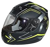 protectWEAR Motorradhelm H510 Arrow schwarz matt/neon gelb - M