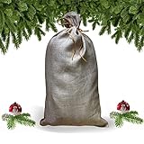 LanDixx Weihnachtsmannsack Jutesack Nikolaussack Maxi ca 65x135cm groß inkl. 80 cm Verschlußschnur aus Sisal Weihnachtssack - Starkes Gewebe H335