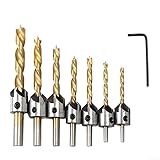 7-teiliges Holzbohrer-Set, Drei-Punkt-Design, 310 mm Länge für präzise Holzbearbeitung, Bohren mit Rutschkontrolle und arbeitssparenden Funktionen