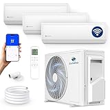 ZENIRO Klimaanlage Multisplit 3 Innengeräte Set (3 x 3,5kW) Klimagerät Air Conditioner mit Heizfunktion 27000 BTU 5,3kW A++ WiFi/App-Steuerung 4D AirFlow Heizen bis -20°C Vorgefüllt R32