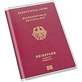 2 x Reisepasshülle (13,5 x 19 cm) transparent - Passport cover für den NEUEN Reisepass - Robuste reißfeste Passhülle Reisepass als perfekter Schutz vor Schmutz, Feuchtigkeit und Kratzern