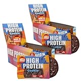 Hans Brainfood High Protein Cookie – Proteinriegel ohne Zucker, Low Carb, Schoko – 12 Stück, Soft-Baked,