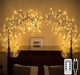 Ciskotu Lichterkette Willow Vine mit Stecker, 144 LEDs Weidenrebe Baum Lichterketten für zimmer, LED Baum Wanddeko Wohnzimmer, Künstliche Lichterzweige Schlafzimmer Deko