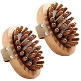 2 stück Natürliche Holz-Massagebürste gegen Cellulite – Körperbürste mit Luftkissen für Lymphdrainage, Anti-Cellulite-Massage, Entspannung & Wellness – Handmassagegerät aus Holz