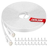 YIIFELL LAN Kabel 20meter, Cat6 Ethernet Wlan Kabel High Speed Internetkabel Netzwerkkabel 20m LAN Kabel Flach mit Rj45-Anschluss für Router, Switch, Modem, Laptop, PS5/PS4, Smart TV, Xbox