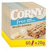 Müsliriegel Corny free Weiße Schoko, ohne Zuckerzusatz, 65 kcal pro Riegel, 60x20g