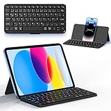 CACOE Mobile Bluetooth-Tastatur mit Ständer für Tablets, Ultraflache Tragbare, Faltbare, Dual-Channel 10 Zoll Tastatur für Smartphone und iOS iPadOS Android Samsung/Lenovo Tablette Windows, Schwarz