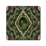 Unterlegmatte für Waschtrockner mit Blumenmuster, lebendiges Gartenmuster, Maschinenabdeckungen, Gummi, rutschfest, wasserdicht, Wasch- und Trocknermatten für Waschküche, 61 x 61 cm