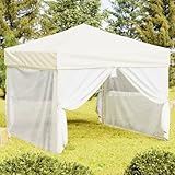 COHMIFY Faltbare Partyzelt Festzelt mit Seitenwänden Gartenpavillon Außenaktivitäten Zelt für Hochzeiten Grillpartys Festivals Usw Wasserfest und UV-beständig Klassischen Creme 292x292x245 cm