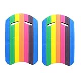 Schwimmbrett Kinder Erwachsene, 2 Stück Regenbogenfarben Schwimmbretter Set Schwimmtraining Zubehör Kick Board Swim, Schwimmhilfe Schwimm Trainingsbrett Trainingshilfe Trainingsgeräte