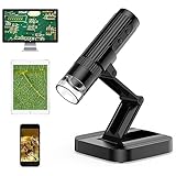 WADEO WiFi USB Digitalmikroskop, 1080P HD 50-1000X Digitales Mikroskop Handmikroskop mit 2 MEGAPIXEL-Kameras und 8 LEDs, kompatibel mit iPhone iPad Android Mac Windows