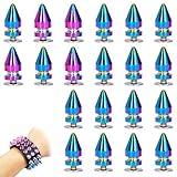 Ziernieten Kegel Spikes 13 x 7 mm Bunte Punk Nieten Metall Killernieten Rostfrei Ziernieten Schraubnieten Spitz für Taschen, Gürtel, Kleidung, Schuhe, Armbänder, Hüte, Hosen, Halsketten (20 Stück)