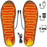 Beheizbare Einlegesohlen, USB-Fußwärmer waschbares Heizkissen, Sohlenwärmer, Beheizbare Sohlen, Wärmesohle, Fußwärmer Wärme Thermosohlen, Fußwärmer Elektrisch, für Herren Damen