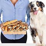 Rinderkopfhaut für Hunde 20cm 1kg (ca. 20-25 Stück) | Getrocknete Rinderkopfhaut Kauartikel | 100% natürlich | Luftgetrocknet | Getreidefrei | Langer Kauspaß für kleine & große Hunde