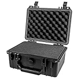 HMF ODK100 Outdoor-Fotokoffer, Transportkoffer mit Rasterschaumstoff | 23 x 19 x 11 cm