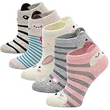 PUTUO Kinder Socken Bunt Socken aus Baumwolle, Kleinkind Kinder Mädchen Socken Karikatur Tier Socken Lustige Witzige Sneaker Socken Babysocken, 5-7 Jahre