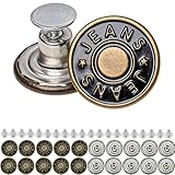 Hosen Ersatz Knöpfe, Nickel-frei, für Allergiker, Ø 17 mm Jeansknöpfe, 20 Pack, Bronze-farben, Jeans Knöpfe mit Nieten, Jeans Knopf zum Einschlagen, Metall Hosenknopf, Hose weiter machen, Hosenknöpfe