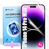 Ployeplo Hydrogel Displayschutzfolie für iPhone 14 Pro Max, 4 Stück HD Hydrogel Folie mit Positionierhilfe, TPU Hochempfindliche Flexible Transparente Kratzfest Schutzfolie