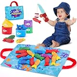 hahaland Baby Spielzeug ab 1 2 Jahr, Angelspiel für Kinder 6 12 Monate, Lernspiele, Motorikspielzeug, Montessori Spielzeug, Fische Angeln Spiel - Kleine Geschenke