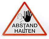 AllesKlaro® - Warnschild Aufsteller - Stop Abstand halten - Dreieck - freistehend aufstellbar - stabile 4mm Alu Verbundplatte (50x40cm)